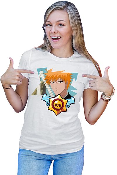 OEM Tricou dama Bleach Ichigo Brawl Stars Leon Samurai