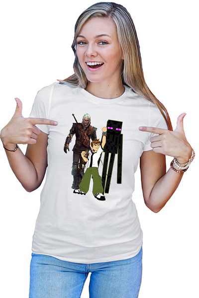 OEM Tricou dama Ben 10 Watch Minecraft Enderman Witcher Gerald Sword