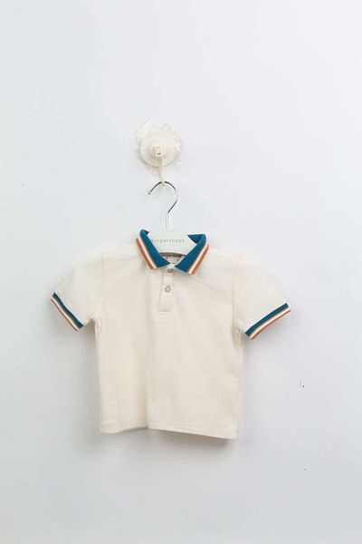 Gingersnaps Boys' Short Sleeve Striped Polo T-Shirt with Front Buttons