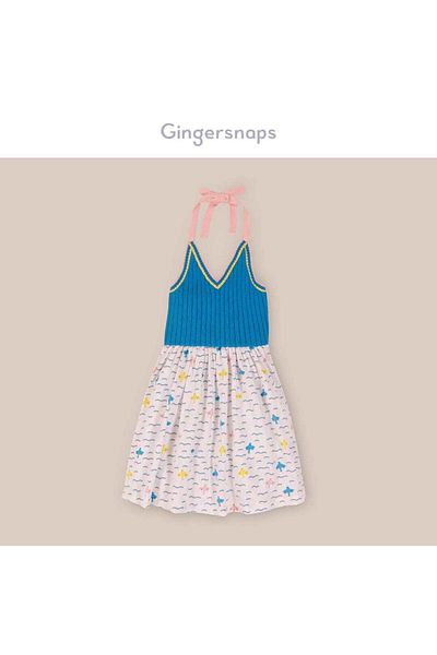 Gingersnaps Girls' Long Wool Dress with Seven Openings