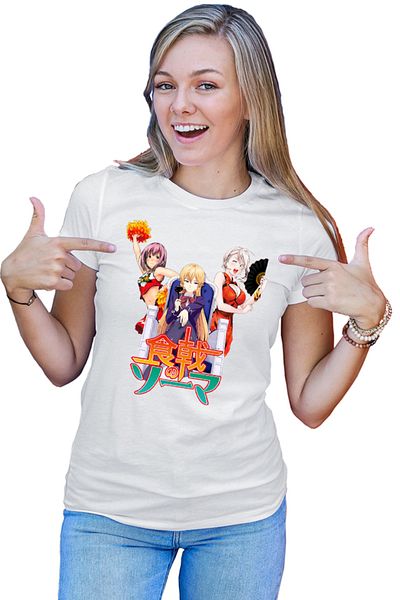 OEM Women's T-shirt Food Wars Erina Alice Hisato Fan Anime Shokugeki