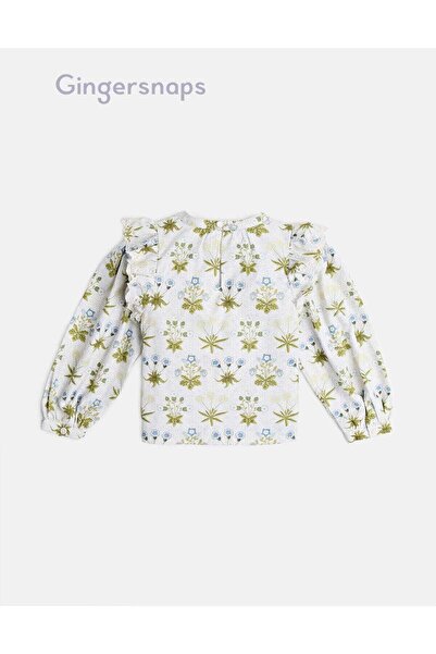 Gingersnaps Embroidered Floral Blouse for Girls