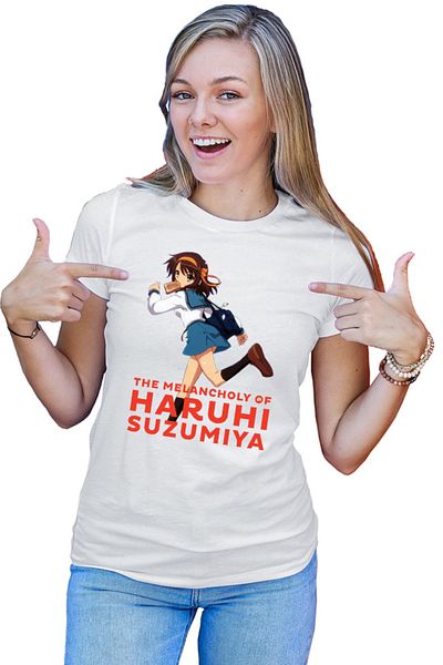 OEM Tricou dama Haruhi Suzumiya Run Sakura Bread Highschool Club