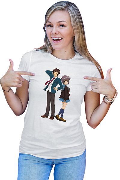 OEM Tricou dama Haruhi Suzumiya Itsuki Yuki Club Minecraft Funimation