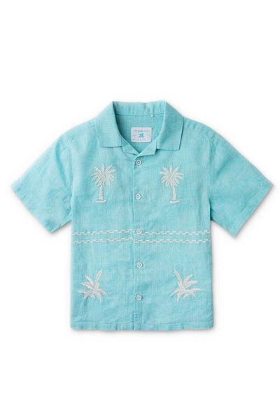 Gingersnaps Embroidered Short Sleeve Shirt with Front Buttons for Boys
