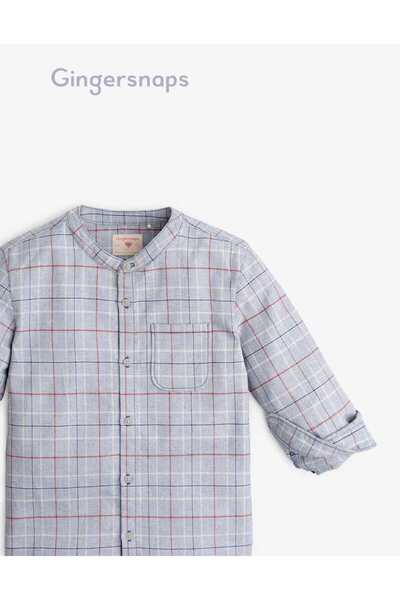 Gingersnaps Boys' Half-Collar Checkered Shirt