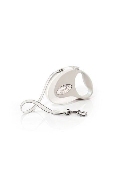 Flexi Style Ribbon Automatic Dog Walking Leash Small White 3 Mt