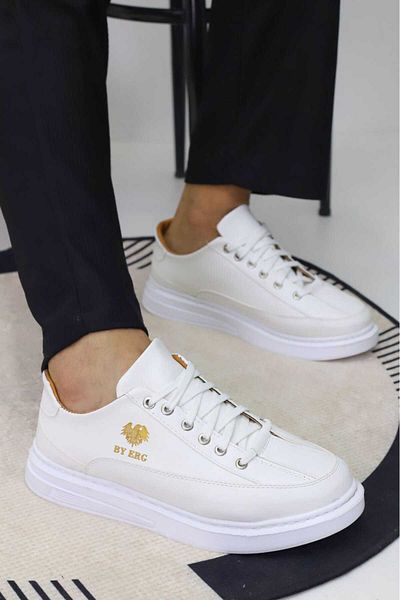 OBAY LİFE Men's Plain White Daily Casual Shoes Nbr4094
