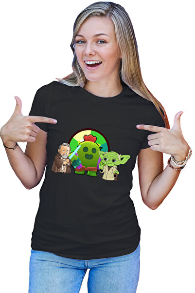 OEM Tricou dama Brawl Stars Cactus Flower Bio StarWars Obi Wan Kenobi Yoda