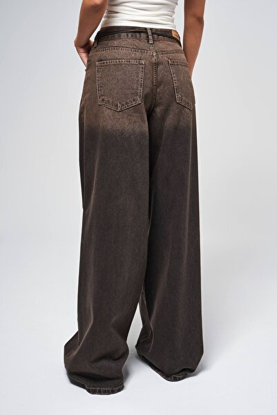 its basic Dámské džíny z tmavého denimu 21w5-81 Palazzo Fit s kapsami a detailem na pásku ze 100% bavlny