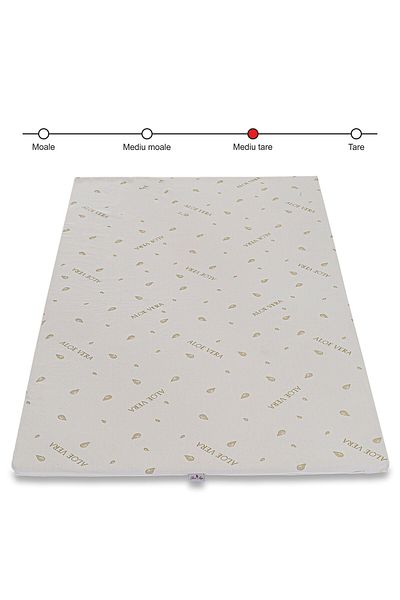 BEST SLEEP Best Sleep Mattress Topper H7 cm polyurethane foam, 120X200 cm, Aloe Vera Removable cover