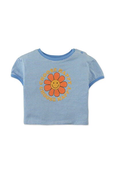 Gingersnaps بلوزة مخططة بأكمام قصيرة للبنات