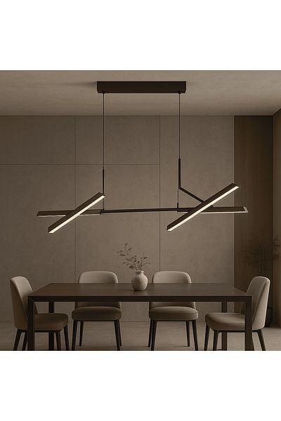 Olbia Modern Black Pendant Chandelier 38W - 3000K - 110° Diffusion Angle - 1824 Lumens - 220–240V - CRI 90+