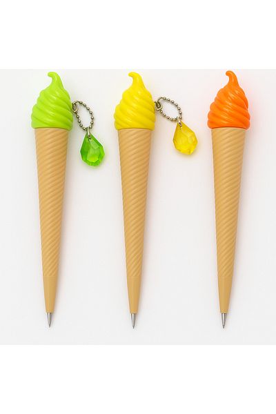 Bittox Neon Bright Stone Decorated Ice Cream Design 0.7 mm Tip Pen - Gift and Stylish