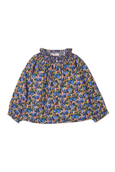 Gingersnaps Embellished Girls' Blouse with Button Detail at the Collar