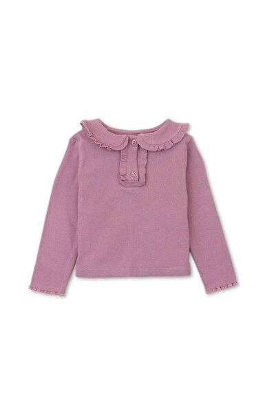 Gingersnaps Solid Color Girls' Baby Blouse with Collar and Buttons