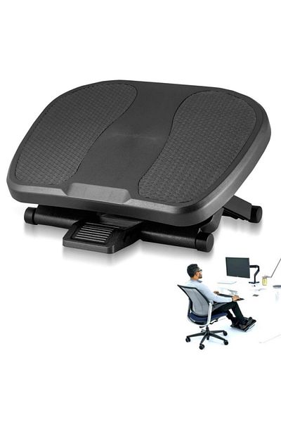 PROCART Ergonomic adjustable footrest, non-slip, 30 degree tilt, 3 height settings