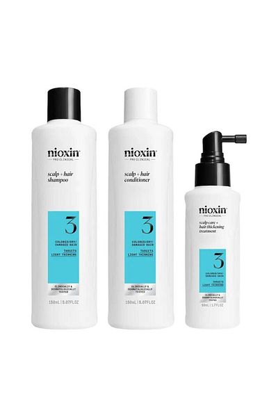 Nioxin Set de vopsea pentru păr System 3, șampon 150 ml, balsam 150 ml, tratament fără clătire 50 ml