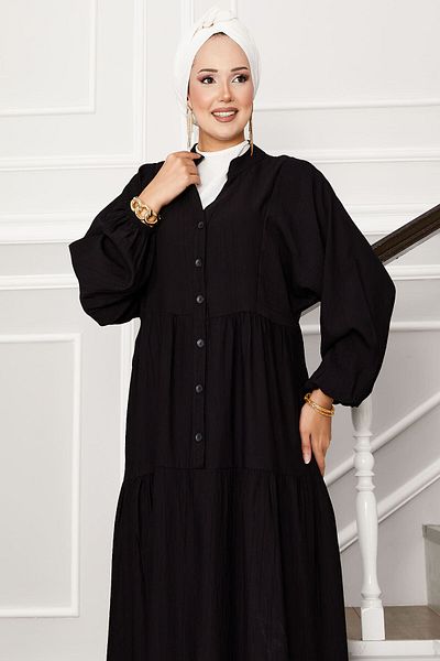 EBRUTESETTÜR Half Button Front Folded Dress