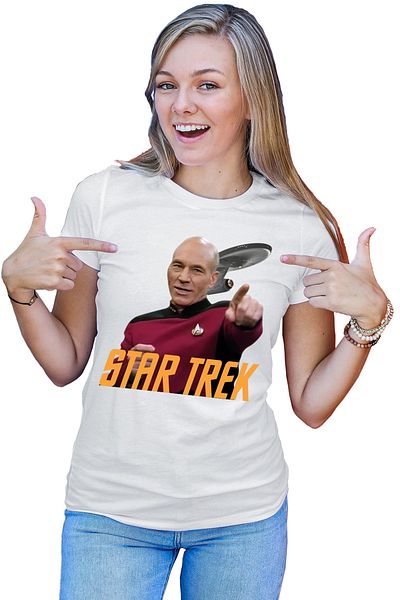 OEM Star Trek Jean-Luc Picard Voyager Starship Women's T-shirt