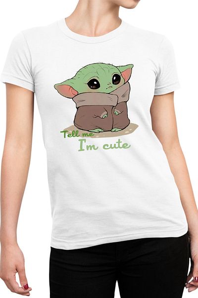 OEM Tricou dama Baby Yoda Angry Cute Mondorian
