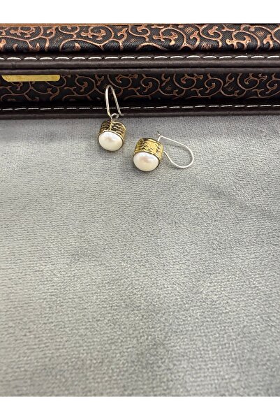 Midyat Artuklu Gümüşçülük Gümüş İnci Taşlı Otantik Küpe