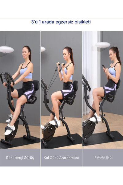 Tisul X 4IN1 Katlanabilir Manyetik Spin Bike Dikey Kondisyon Bisikleti Ev Koşu bisikleti Egzersiz Dikey