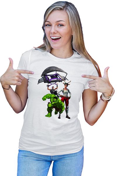OEM Hulk Fortnite Jump Parachute America Captain Women's T-shirt