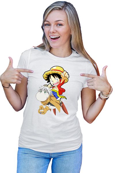 OEM Tricou dama Hoshin Engi Sibuxiang Lufy One Piece Cute Animal Boruto