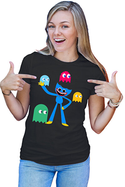 OEM Tricou dama Huggy Wuggy Pac Man Ghost NPC Horror Game