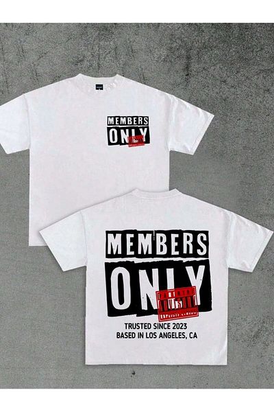 MAGORS Member Only Streetwear Printed Unisex Oversize Cut 100% Cotton Crew Neck Black T-Shirt