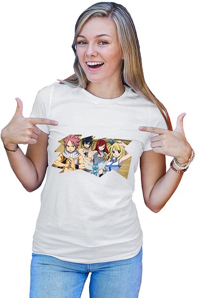 OEM Tricou dama Fairy Tail Best Friends Funny Cat Anime