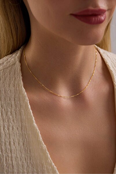 Tufanlar Kuyumculuk 14 Ayar Singapur Altın Zincir Kolye (1.20 mm)