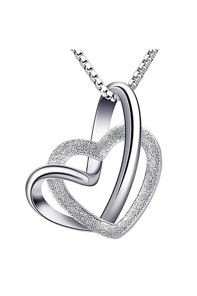 JustZEN Lant argintiu, JustZen™, Double Heart, 45 cm, cu pandantiv