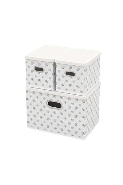 shumee Cutii de depozitare cu capac 3 buc.