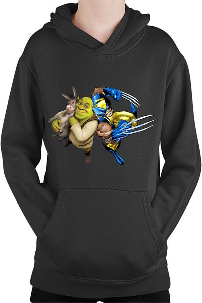 OEM Children's sweatshirt Shrek Wolverine Donkey Marvel Comic Books