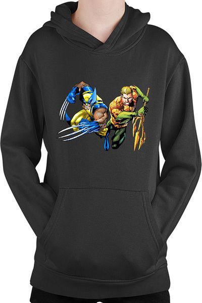 OEM Kids Hoodie Aquaman Wolverine Superhero Super Powers Wolf Cartoons DC