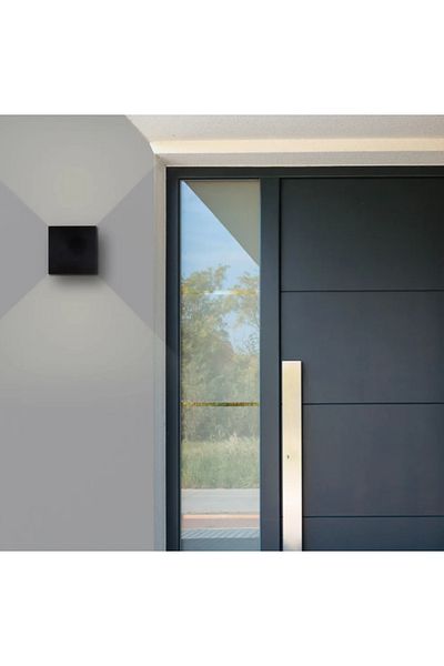 LUXXO Aplica LED de interior/exterior, rezistenta la praf/umiditate, IP65, Luce Black, 2x6W, Neagra