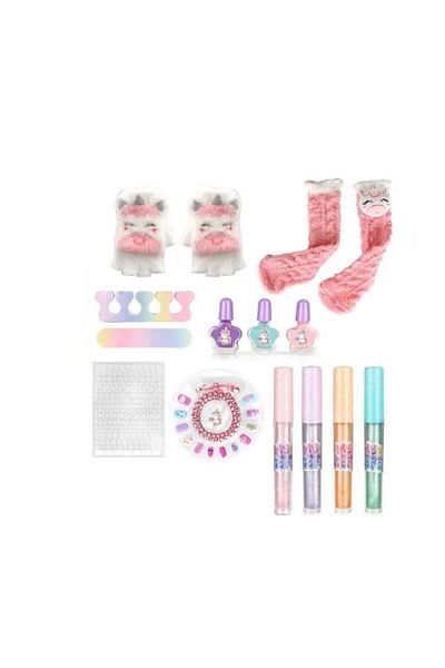 Toy Set Hello Winter pentru copii – machiaj și manichiură pentru unghii, cu mănuși și șosete