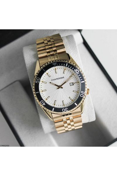 Chaperone Ch002503 Men's Wrist Watch with Steel Band