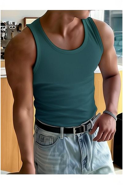 Shine Stone Men's Light Gray Slimfit Camisole Top Undershirt