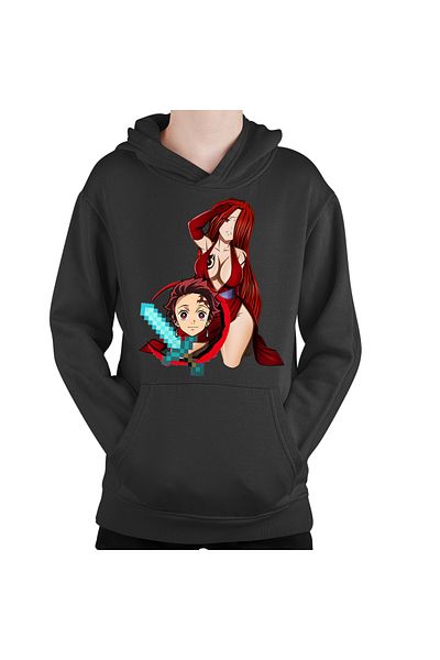 OEM Children's sweatshirt Fairy Tail Demon Slayer Erza Tanjirou Minecraft