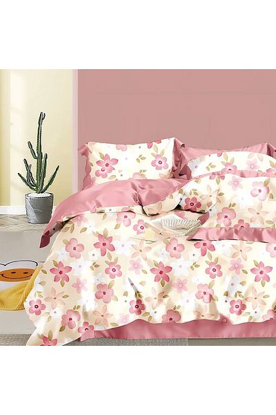Pucioasa Printed Percale Bed Linen (Prc94) - King Size 4 Pieces