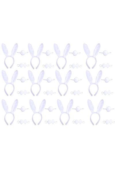 CONAHOME White Rabbit Costume Set – Crown Bow Tie Tail 12 Pack