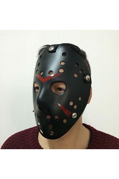 CONAHOME Black Color Red Stripes Full Face Hockey Jason Mask Hannibal Mask