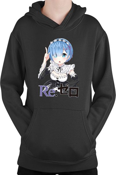 OEM Re Zero REM Doki Doki Best Waifu Demon Kids Hoodie
