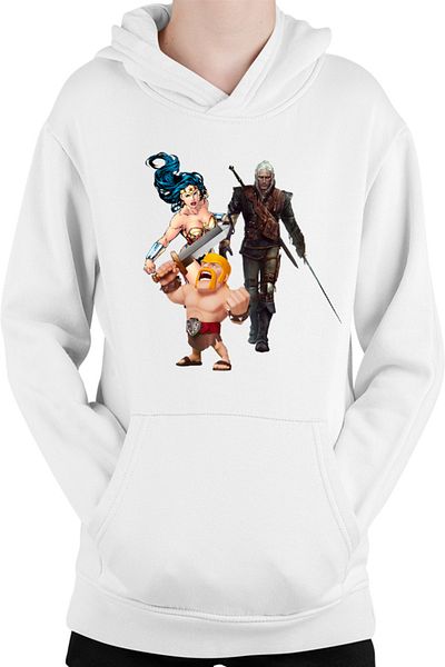 OEM Hanorac copii Clash of Clans Witcher Wonder Woman Infantry