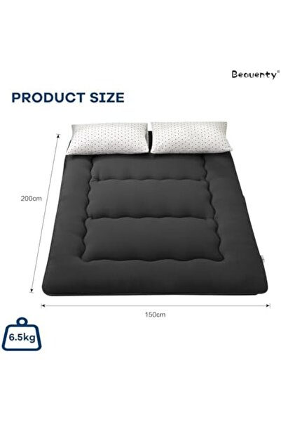 Beauenty Japanese Floor Mattress, Roll Up Quilted Bed Futon Mattress, Thicken Sleeping Pad, Portable