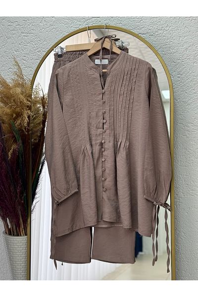 MİHRA STORE Tiredra Rib Stitch Detailed Suit-Eu2800-Mf563 Mink