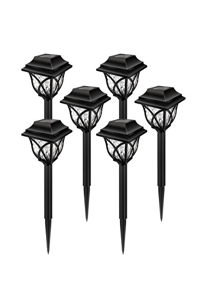 BLMAG Set of 6 decorative solar garden lamps, warm light, automatic light sensor, battery operation